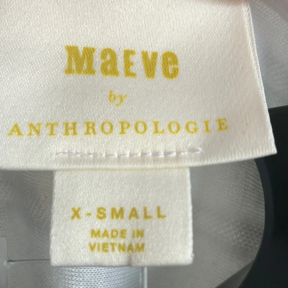 SOLD Mauve by Anthropologie XS white Faux Wrap blouse gauze like top beach vibes - Picture 5 of 9
